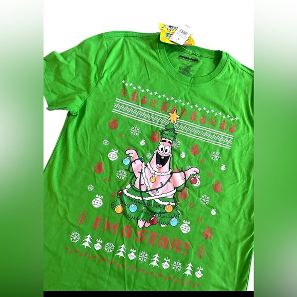 NWT‎ Nickelodeon SpongeBob Patrick Christmas T-Shirt size XXL - Picture 1 of 2